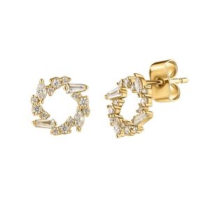 Elegant Gold and Silver Stud Earrings